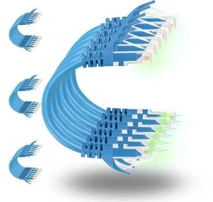 Patch Cables Cat6 0.5ft 24 Pack, Ethernet Patch Cable 10G, Cat 6 Patch Cable for Patch Panel to Switch, Flexiable Cat 6 Ethernet Cable with Gold Plated Blue Patch Cables Cat6 0.5ft 24 Pack, Ethernet Patch Cable 10G, Cat 6 Patch Cable for Patch Panel to Switch, Flexiable Cat 6 Ethernet Cable with Gold Plated Blue