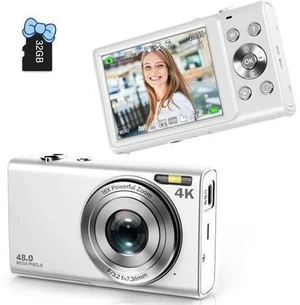Digital Camera 4K Auto Focus Vlogging Camera 48MP 16X Digital Zoom Digital Camera with 32GB Memory Card YouTube Portable Compact Small Video Camera for Teens Adult Beginner Kids Digital Camera 4K Auto Focus Vlogging Camera 48MP 16X Digital Zoom Digital Camera with 32GB Memory Card YouTube Portable Compact Small Video Camera for Teens Adult Beginner Kids