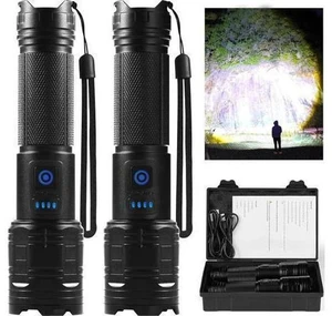 Rechargeable Flashlights 990 000 High Lumen 2 Pack Super Bright LED Flashlight with 5 Modes High Powered Flash Light for Home Camping Outdoor Rechargeable Flashlights 990 000 High Lumen 2 Pack Super Bright LED Flashlight with 5 Modes High Powered Flash Light for Home Camping Outdoor