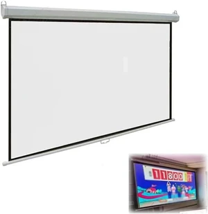 60in 72in Manual Projector Screen with Auto Lock Retractable Projector Curtain Ceiling Wall Mount Projection Screen 4K HD Portable Screen(60inch(4:3)) 60in 72in Manual Projector Screen with Auto Lock Retractable Projector Curtain Ceiling Wall Mount Projection Screen 4K HD Portable Screen(60inch(4:3))