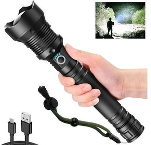Rechargeable LED Flashlights, 100000 High Lumens Super Bright Flashlights with 3 Modes Waterproof Zoomable Flash Light for Outdoor Emergency Rechargeable LED Flashlights, 100000 High Lumens Super Bright Flashlights with 3 Modes Waterproof Zoomable Flash Light for Outdoor Emergency