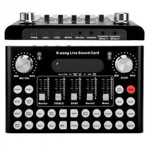 External Sound Card Audio Interface DJ Sound Mixer for Computer Bluetooth Voice Changer Podcast Sound Mixing Console External Sound Card Audio Interface DJ Sound Mixer for Computer Bluetooth Voice Changer Podcast Sound Mixing Console