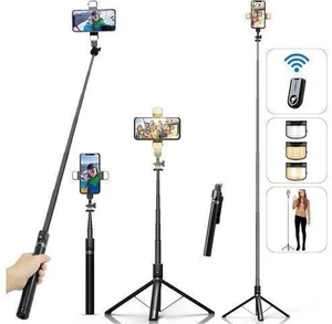 Selfie Stick Phone Tripod with Remote and LED Fill Lights - ASHINER 70 inch Heigh Cell Phone Holder for Travel, Vlogging, Live Streaming Video and Photos,Phone Stand Compatible with iPhone and Android Selfie Stick Phone Tripod with Remote and LED Fill Lights - ASHINER 70 inch Heigh Cell Phone Holder for Travel, Vlogging, Live Streaming Video and Photos,Phone Stand Compatible with iPhone and Android