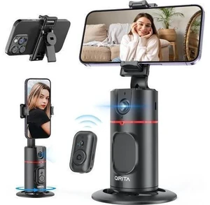 Auto Face Tracking Tripod, No App, Smart Shooting Phone Holder with Remote, 360° Rotation Body Phone Camera Mount with Phone Holder Body Smart Tracking Tripod for Vlog/TIK Tok, Rechargeable Battery Auto Face Tracking Tripod, No App, Smart Shooting Phone Holder with Remote, 360° Rotation Body Phone Camera Mount with Phone Holder Body Smart Tracking Tripod for Vlog/TIK Tok, Rechargeable Battery