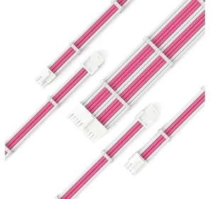 PSU Extension Cable Kit - Custom Sleeved Power Supply Mod for Girl's PC Build 16AWG 1x24Pin ATX/2x8 (4+4) Pin EPS CPU/2x8 (6+2) Pin PCI-E GPU 5PCS Pink&White PSU Extension Cable Kit - Custom Sleeved Power Supply Mod for Girl's PC Build 16AWG 1x24Pin ATX/2x8 (4+4) Pin EPS CPU/2x8 (6+2) Pin PCI-E GPU 5PCS Pink&White