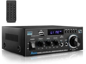 Home Audio Power Amplifier with Bluetooth, 100Wx2 Audio Stereo Receiver, Dmyond Home Amplifiers w/FM Radio USB, AUX, RCA, SD for Home Theater Speakers Audio Stereo, Studio Home Audio Power Amplifier with Bluetooth, 100Wx2 Audio Stereo Receiver, Dmyond Home Amplifiers w/FM Radio USB, AUX, RCA, SD for Home Theater Speakers Audio Stereo, Studio
