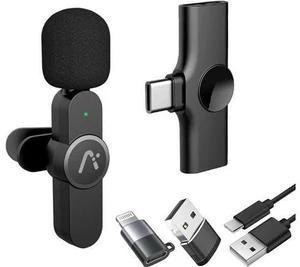 Wireless Clip Mic, Wireless Lavalier Microphones, Lapel Clip-on Microphone, for iPhone 15, Smartphone, Laptop, Video Recording, Tiktok, Facebook Live, YouTube Live Stream Wireless Clip Mic, Wireless Lavalier Microphones, Lapel Clip-on Microphone, for iPhone 15, Smartphone, Laptop, Video Recording, Tiktok, Facebook Live, YouTube Live Stream