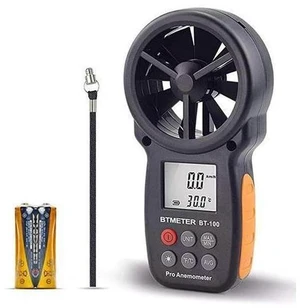 BT100 Handheld Anemometer Digital Wind Speed Meter Gauge for HVAC CFM Tester Air Flow Velocity Wind Chill 14113 Wind Temperature BT100 Handheld Anemometer Digital Wind Speed Meter Gauge for HVAC CFM Tester Air Flow Velocity Wind Chill 14113 Wind Temperature