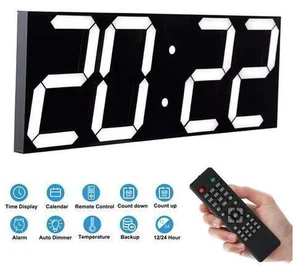 Remote Control Digital Led Wall Clock, Multifunction Led Clock, Large Calendar, Minute Alarm Clock, Countdown Led Clock, Big Thermometer, Mute Clock (Black Shell) Remote Control Digital Led Wall Clock, Multifunction Led Clock, Large Calendar, Minute Alarm Clock, Countdown Led Clock, Big Thermometer, Mute Clock (Black Shell)