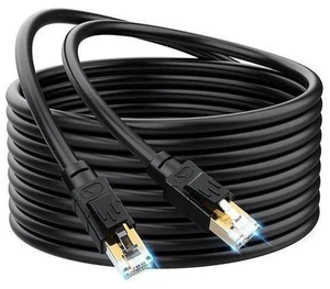 Outdoor Ethernet Cable 50 ft - Hisetec Cat 8 Long Ethernet Cable Shielded Heavy Duty 26AWG 40Gbps 2000Mhz SFTP Patch Cord High Speed Cat8 LAN Network RJ45 Cable -in Wall -Outdoor- Weatherproof Outdoor Ethernet Cable 50 ft - Hisetec Cat 8 Long Ethernet Cable Shielded Heavy Duty 26AWG 40Gbps 2000Mhz SFTP Patch Cord High Speed Cat8 LAN Network RJ45 Cable -in Wall -Outdoor- Weatherproof