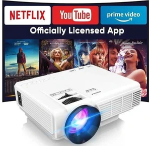 1080P Mini Projector with Screen, Portable Home Theater Movie Projector with Two-Way Bluetooth, HDMI/USB Input for Smartphone/TV Stick, Ideal for Indoor & Outdoor Use Netflix Version 1080P Mini Projector with Screen, Portable Home Theater Movie Projector with Two-Way Bluetooth, HDMI/USB Input for Smartphone/TV Stick, Ideal for Indoor & Outdoor Use Netflix Version