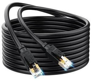 Cat 8 Outdoor Ethernet Cable 100 ft - Hisetec Long Ethernet Cable Shielded Heavy Duty 26AWG 40Gbps 2000Mhz SFTP Patch Cord High Speed Cat8 LAN Network RJ45 Cable -in Wall -Outdoor- Weatherproof Cat 8 Outdoor Ethernet Cable 100 ft - Hisetec Long Ethernet Cable Shielded Heavy Duty 26AWG 40Gbps 2000Mhz SFTP Patch Cord High Speed Cat8 LAN Network RJ45 Cable -in Wall -Outdoor- Weatherproof