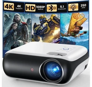 Native 1080P Bluetooth Mini Projector, Full HD Portable Outdoor Movie Projector with Built-in Speaker, Compatible with Smartphone, HDMI, USB, AV, Fire Stick, PS5 for Home, Bedroom, Outdoor Use Native 1080P Bluetooth Mini Projector, Full HD Portable Outdoor Movie Projector with Built-in Speaker, Compatible with Smartphone, HDMI, USB, AV, Fire Stick, PS5 for Home, Bedroom, Outdoor Use