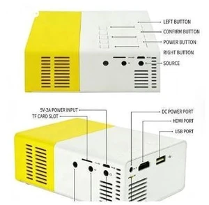 New YG300 projector - Home-use LED mini micro entertainment portable 1080p high-definition projector Black and White New YG300 projector - Home-use LED mini micro entertainment portable 1080p high-definition projector Black and White