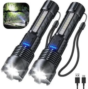Cinlinso Flashlight High Lumens Rechargeable 2 Pack, 980000 Lumen Super Bright Led Flashlights with 7 Light Modes, IPX6 Waterproof, Powerful Handheld Flash Light for Camping Home Emergencies Cinlinso Flashlight High Lumens Rechargeable 2 Pack, 980000 Lumen Super Bright Led Flashlights with 7 Light Modes, IPX6 Waterproof, Powerful Handheld Flash Light for Camping Home Emergencies