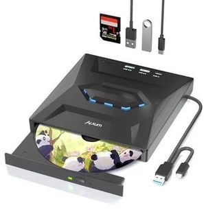 External CD/DVD Drive for Laptop - 5 in 1 USB CD Drive with SD/TF Card Slot USB 3.0 Type A/Type C DVD Player Portable External DVD Burner for Laptop Mac Os Vista Windows 11/10/8.1/8/7 Linux External CD/DVD Drive for Laptop - 5 in 1 USB CD Drive with SD/TF Card Slot USB 3.0 Type A/Type C DVD Player Portable External DVD Burner for Laptop Mac Os Vista Windows 11/10/8.1/8/7 Linux