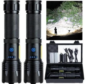 Rechargeable LED Flashlights High Lumen,990,000 Lumens Super Bright Flashlight,Powerful Flash Light 7 Modes with COB Work Light IPX7 Waterproof for Outdoor Emergency Camping Hiking Rechargeable LED Flashlights High Lumen,990,000 Lumens Super Bright Flashlight,Powerful Flash Light 7 Modes with COB Work Light IPX7 Waterproof for Outdoor Emergency Camping Hiking