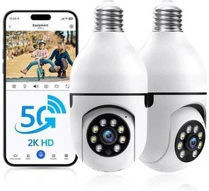 Light Bulb Security Cameras Wireless Outdoor - 5G&2.4G wifi bulb Cameras for Home Security Outside Indoor, Full-Color Night Vision, Siren Alarm, 24/7 Recording Bulb Camera Work with Alexa (Snow white) Light Bulb Security Cameras Wireless Outdoor - 5G&2.4G wifi bulb Cameras for Home Security Outside Indoor, Full-Color Night Vision, Siren Alarm, 24/7 Recording Bulb Camera Work with Alexa (Snow white)