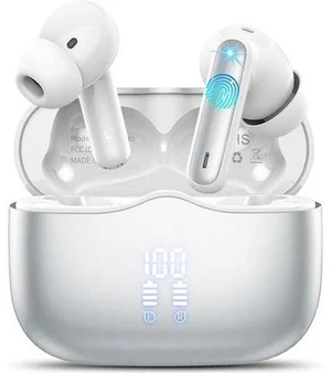 Wireless Earbud Bluetooth 5.3 Headphones Deep Bass with 4 HD Mics Wireless Headphones in Ear 40H Playtime Bluetooth Earphones with Light Weight IP7 Waterproof Ear Buds for Android IOS Silver Wireless Earbud Bluetooth 5.3 Headphones Deep Bass with 4 HD Mics Wireless Headphones in Ear 40H Playtime Bluetooth Earphones with Light Weight IP7 Waterproof Ear Buds for Android IOS Silver
