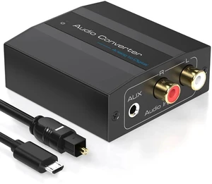 Analog to Digital Audio Converter RCA to Optical Converter RCA/3.5MM to Toslink and Coaxial Adapter for PS5 PS4 TV DVD Soundbar Analog to Digital Audio Converter RCA to Optical Converter RCA/3.5MM to Toslink and Coaxial Adapter for PS5 PS4 TV DVD Soundbar