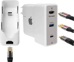 Docking Station for MacBook Charger 4 in 1 Multiport Adapter USB C 3.1 Port-10G/PD 100W Charging USB A 3.0 Port-5G HDMI Port-4K@60Hz RJ45 Port-Ethernet 1Gbps (Supports 65W-100W MacBook Charger) Docking Station for MacBook Charger 4 in 1 Multiport Adapter USB C 3.1 Port-10G/PD 100W Charging USB A 3.0 Port-5G HDMI Port-4K@60Hz RJ45 Port-Ethernet 1Gbps (Supports 65W-100W MacBook Charger)