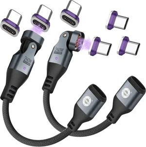 Magnetic USB Adapter Type C to C with 4 Short Cable 2 Pack 16 PIN PD 240W 180° Rotation USB 2.0 480MBPS 1V3 Tips OTG Port Replacement & Extender Adapter (Black) Magnetic USB Adapter Type C to C with 4 Short Cable 2 Pack 16 PIN PD 240W 180° Rotation USB 2.0 480MBPS 1V3 Tips OTG Port Replacement & Extender Adapter (Black)