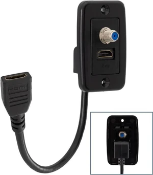 RV Cable TV Hookup Extender Coaxial Cable Connector and HDMI Wall Plate Pass Through | Does Not Convert Coax to HDMI RV Cable TV Hookup Extender Coaxial Cable Connector and HDMI Wall Plate Pass Through | Does Not Convert Coax to HDMI