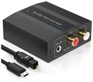 Analog to Digital Audio Converter RCA to Optical Converter RCA/3.5MM to Toslink and Coaxial Adapter for PS5 PS4 TV DVD Soundbar Analog to Digital Audio Converter RCA to Optical Converter RCA/3.5MM to Toslink and Coaxial Adapter for PS5 PS4 TV DVD Soundbar