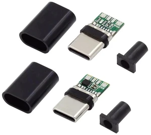 xiwai 2sets/lot USB Type C Male to USB-C Male 100W DIY OEM 24pin Connector Plug PD USB2.0 Data with Housing Cover for Replacement xiwai 2sets/lot USB Type C Male to USB-C Male 100W DIY OEM 24pin Connector Plug PD USB2.0 Data with Housing Cover for Replacement