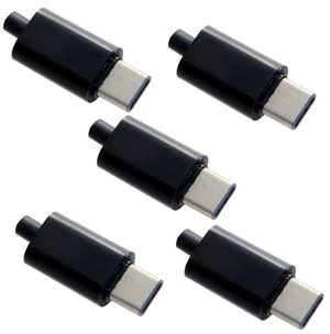 5set DIY 24pin USB 3.1 Type C USB-C Male Plug Connector SMT Type with Black Housing Cover 5set DIY 24pin USB 3.1 Type C USB-C Male Plug Connector SMT Type with Black Housing Cover