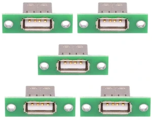 5pcs/Set DIY OEM USB Type-A Female Socket Connector with Panel Mount Solder Type 5pcs/Set DIY OEM USB Type-A Female Socket Connector with Panel Mount Solder Type