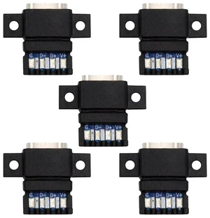 xiwai 5pcs/Set DIY OEM Type C Female Socket Connector to 6Pin PCBA Pinout Flat Scew Mount Type PD Power DC 5V/20V for Wiring xiwai 5pcs/Set DIY OEM Type C Female Socket Connector to 6Pin PCBA Pinout Flat Scew Mount Type PD Power DC 5V/20V for Wiring