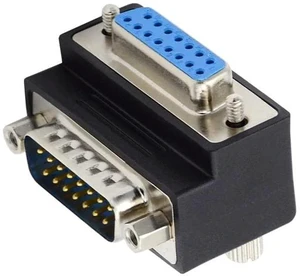 RS232 D-subminiature 15pin Male Nut to Female Screw Extension Adapter DB Connector Up 90 Degree Angled RS232 D-subminiature 15pin Male Nut to Female Screw Extension Adapter DB Connector Up 90 Degree Angled