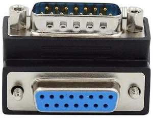 xiwai DB15 Serial Adapters D-SUB 15-pin RS232 D-subminiature Adapter Male to Female with Screw Nuts DB Connector Up 90 Degree Angled xiwai DB15 Serial Adapters D-SUB 15-pin RS232 D-subminiature Adapter Male to Female with Screw Nuts DB Connector Up 90 Degree Angled