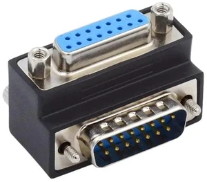 xiwai Up 90 Degree Angled DSUB D-subminiature 15pin Male to Female Extension Adapter DB Connector xiwai Up 90 Degree Angled DSUB D-subminiature 15pin Male to Female Extension Adapter DB Connector