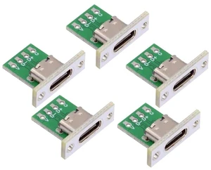 OEM 5pcs/Set Type C Female Socket Connector Panel Mount Type with PC Board 24pin USB 2.0 Pinout OEM 5pcs/Set Type C Female Socket Connector Panel Mount Type with PC Board 24pin USB 2.0 Pinout
