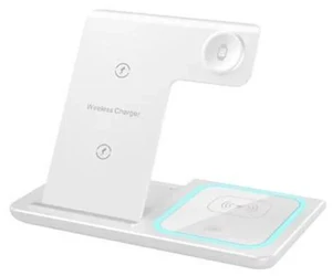 3 in 1 Magnetic Wireless Charger Stand with Fast Charging 15W for iPhone Watch and Mobile Phone ABS Material White 3 in 1 Magnetic Wireless Charger Stand with Fast Charging 15W for iPhone Watch and Mobile Phone ABS Material White