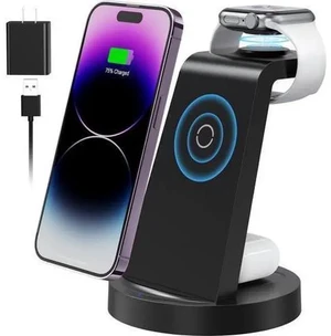 3 in 1 Charging Station for Device Wireless Charger for iPhone 16e 16 15 14 13 12 11 Pro Max & Watch iwatch- Charging Stand Dock for AirPods 3 in 1 Charging Station for Device Wireless Charger for iPhone 16e 16 15 14 13 12 11 Pro Max & Watch iwatch- Charging Stand Dock for AirPods