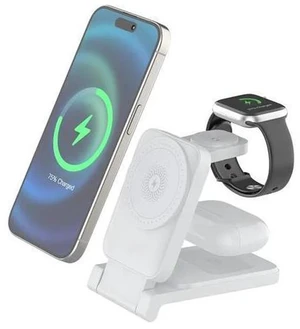 3-in-1 Magnetic Wireless Smart Watch Charger for Compatible 15W 10W Fast Charger Portable Travel Charging Stand Dock iPhone White 3-in-1 Magnetic Wireless Smart Watch Charger for Compatible 15W 10W Fast Charger Portable Travel Charging Stand Dock iPhone White