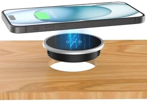 Wireless Magnetic Charger Desk Mount 15W Fast Charger for iPhone 17 16 Pro Max 15 14 13 12 Series Magnet Qi Charging Pad/Station for AirPods Recessed Hidden Under Desktop Hole Save Nightstand Space Wireless Magnetic Charger Desk Mount 15W Fast Charger for iPhone 17 16 Pro Max 15 14 13 12 Series Magnet Qi Charging Pad/Station for AirPods Recessed Hidden Under Desktop Hole Save Nightstand Space