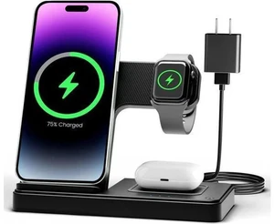 Wireless Charger iPhone Charging Station: 3 in 1 Charger Stand Multiple Devices for - iPhone 17 16e 16 15 14 Pro Max 13 12 11 - Watch 10 9 8 7 6 5 4 3 2 SE and Ultra Series - Airpods 4 3 Pro Wireless Charger iPhone Charging Station: 3 in 1 Charger Stand Multiple Devices for - iPhone 17 16e 16 15 14 Pro Max 13 12 11 - Watch 10 9 8 7 6 5 4 3 2 SE and Ultra Series - Airpods 4 3 Pro
