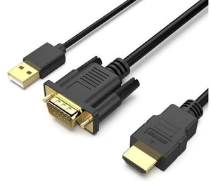 VGA to HDMI Cable with Audio 6 Feet 1080P Cable from VGA Computer/Laptop to HDMI Monitor/TV(Not Bidirectional) VGA to HDMI Cable with Audio 6 Feet 1080P Cable from VGA Computer/Laptop to HDMI Monitor/TV(Not Bidirectional)