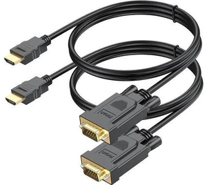 HDMI to VGA Cable 6 Feet 2-Pack Computer HDMI to VGA Monitor Cord Male to Male for Computer Switch Player Game and Other Devices HDMI to VGA Cable 6 Feet 2-Pack Computer HDMI to VGA Monitor Cord Male to Male for Computer Switch Player Game and Other Devices