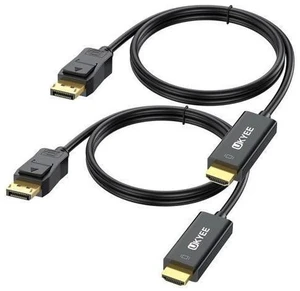 4K Displayport to HDMI Cable 6FT 2-Pack Display Port (DP) to HDMI Adapter 6FT Male to Male Cord Converter for PCs to HDTV Monitor Projector. 4K Displayport to HDMI Cable 6FT 2-Pack Display Port (DP) to HDMI Adapter 6FT Male to Male Cord Converter for PCs to HDTV Monitor Projector.