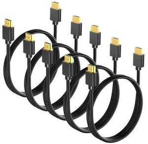 HDMI Cable 6FT 5-Pack 4K HDMI to HDMI Cable 6FT Multi-pack Shielded HDMI 2.0 Cord 6 FT with 4K@60Hz 2K@165/144Hz HDCP 2.2 HDR ARC & CL3 Rated | for Laptop Monitor TV PS5 PS4 Xbox Soundbar HDMI Cable 6FT 5-Pack 4K HDMI to HDMI Cable 6FT Multi-pack Shielded HDMI 2.0 Cord 6 FT with 4K@60Hz 2K@165/144Hz HDCP 2.2 HDR ARC & CL3 Rated | for Laptop Monitor TV PS5 PS4 Xbox Soundbar