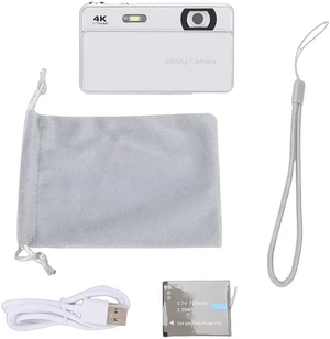 4K Digital Camera for Photography, 64MP Autofocus Sliding Vintage Camera (White) 4K Digital Camera for Photography, 64MP Autofocus Sliding Vintage Camera (White)