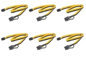 6 Pack 20cm PCIe 6Pin to 6+2 Pin GPU Power Cable, PCI Express 6/8 Pin Converter Cord for BTC Mining Rigs & Server Graphics Cards 6 Pack 20cm PCIe 6Pin to 6+2 Pin GPU Power Cable, PCI Express 6/8 Pin Converter Cord for BTC Mining Rigs & Server Graphics Cards