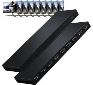 1 in 8 Out HDMI Splitter, 1x8 HDMI Audio Video Distributor Box Supports 4K@30Hz 3D Full HD for HDTV Projector STB DVD PS3, with USB Power Cable 1 in 8 Out HDMI Splitter, 1x8 HDMI Audio Video Distributor Box Supports 4K@30Hz 3D Full HD for HDTV Projector STB DVD PS3, with USB Power Cable