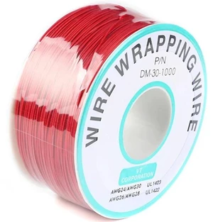 Red Electronic Wire - DM-30-1000, 30 AWG Single Core, Tinned Copper Solid Cable, 250M, P/N PCB Red Electronic Wire - DM-30-1000, 30 AWG Single Core, Tinned Copper Solid Cable, 250M, P/N PCB