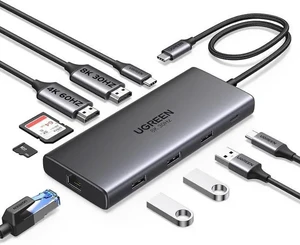 UGREEN Docking Station 10 in 1 Revodok Pro 210 USB C Dock Dual HDMI 4K@60Hz Single 8K@30Hz 100W PD 5Gbps USB C and USB A Data Ports Gigabit Ethernet, SD/TF Card Reader USB Hub Compatible for HP, Dell UGREEN Docking Station 10 in 1 Revodok Pro 210 USB C Dock Dual HDMI 4K@60Hz Single 8K@30Hz 100W PD 5Gbps USB C and USB A Data Ports Gigabit Ethernet, SD/TF Card Reader USB Hub Compatible for HP, Dell